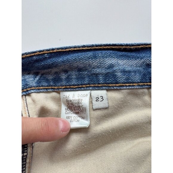 RAG & BONE The Dre Moss w/ Holes Ripped Boyfriend Jeans, Size 23 - Picture 14 of 16